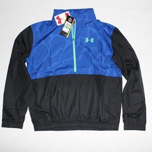 UNDER ARMOUR BLU/BLK HOODED PULLOVER SZ YL